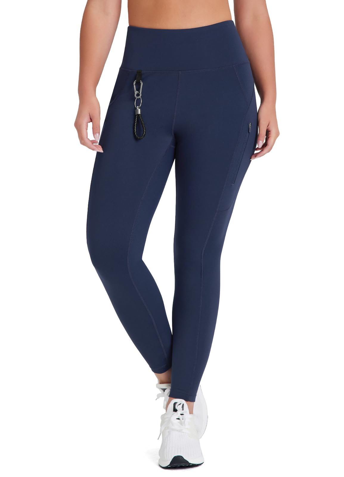 Emlovm Women's 27" High Waisted Hiking Leggings with Zipper Pockets Tummy Control Workout Running Yoga Cargo Pants