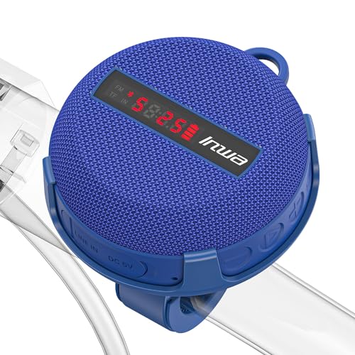 Inwa Cassa Bluetooth Portatile, Cassa per Bicicletta con Display di Velocità, Altoparlante Wireless con 480 Minuti di Riproduzione Super Lunga. Adatto per Ciclismo, Escursionismo, Doccia, Golf (Blu