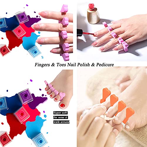 48pcs sponge toe separators pedicure set for nail polish- premium nail art painting and polishing tool kit 4 funy color