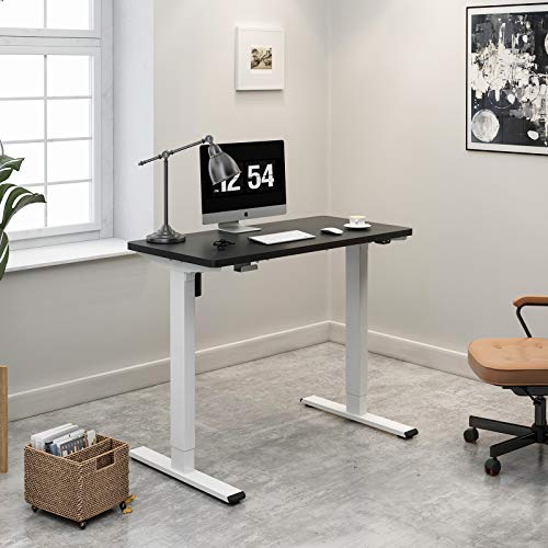 Flexispot Ec1 Electric Standing Desk Whole Piece 48 X 30 Inch Desktop Adjustable Height Desk Home Office Computer Laptop Workstation Sit Stand Up Desk (White Frame + 48" Black Top, 2 Packages) #TOP2