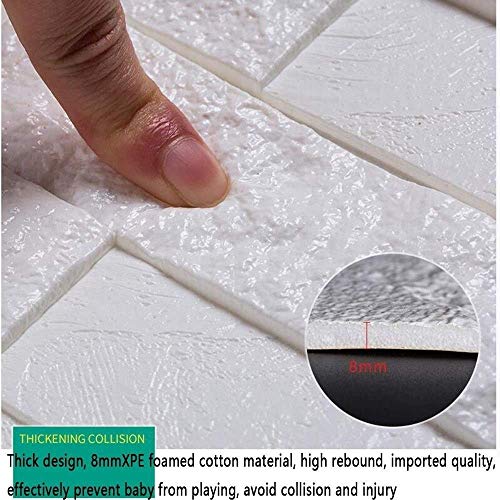 Papier peint en brique blanche MU Lockers 3D auto-adhésif 60x60cm pour rénovation murale