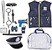Blue Panda Uniforme de la policía para niños - 14-Piece rol de Vestuario Oficial de policía Juego Kit con Sombrero, Teatro de Colegio para niños y niñas