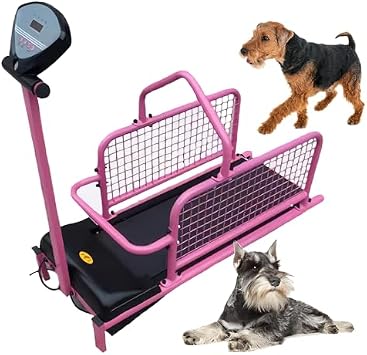 Dog Treadmill for Small Dogs, Pet Fitness Treadmill with LCD Display, Slat Mill for Dogs up to 80kg, Ideal for Keeping Pets Active and Fit,