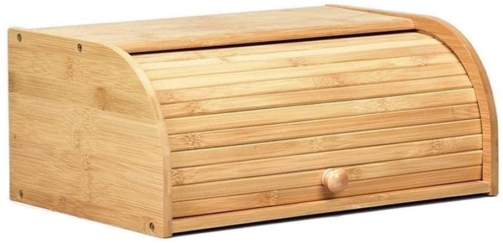 VITAL Bamboo Bread Box, Bread Box With Lid, Bread Basket Basket Sweets Storage Basket-Small