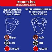 TIVOLY - HCS-Entgratfräser - Für Gewindestangen und Rohre aus Metall oder Kunststoff Ø 7-22 mm - Sechskantschaft 6,35 mm - Quick Change-System – Ansicht 3