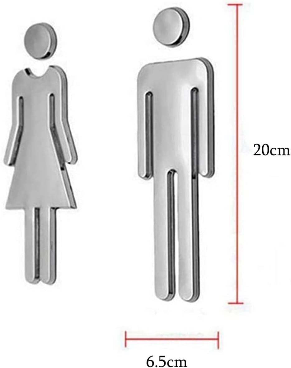 1 Pairs Bathroom 3D Door Removable Toilet Sign Door Sticker Men Women ForHome Mall Store Office Building
