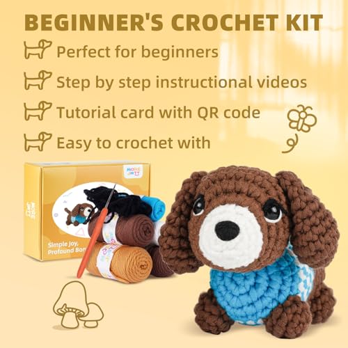 image for MOREJMTT Crochet Kit for Beginners, Learn to Crochet, Include Easy Kni