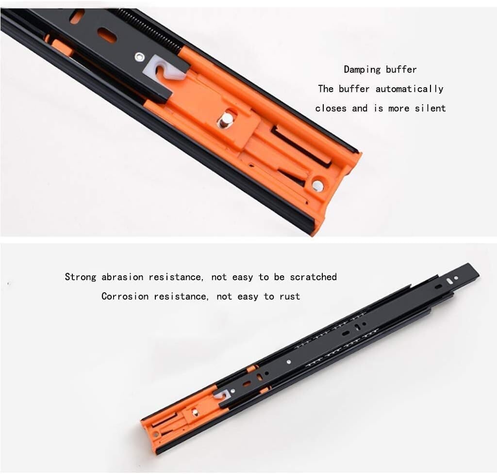 Drawer Runners Slides,Fully Extended Slide,Metal Ball Bearing Cabinet Runner 1 Pair(60cm)