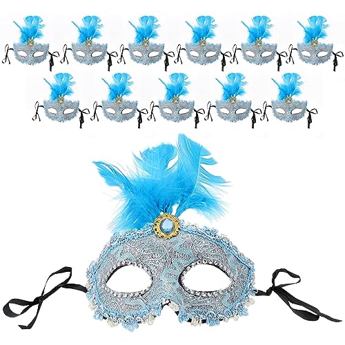 ibasenice De Mardi Gras Com De Festa Cosplay Venezianas 12 Peças De Para Desfile De Carnaval Azul Ha