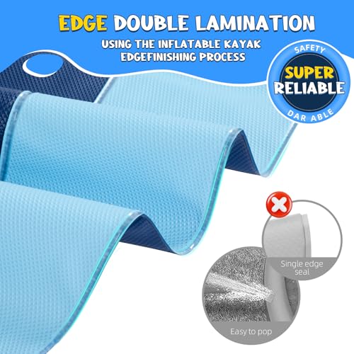 Non-Slip Splash Pad for Kids and Dog, 110" Extra Large Baby Play Mat, Dog Pool Toys, Thicken Sprinkler Pool Summer Outdoor Water Toys for Ages 3-12 Boys Girls, Parent-Kids &Games Fun Backyard (Blue) by KOXOBET - Image 3