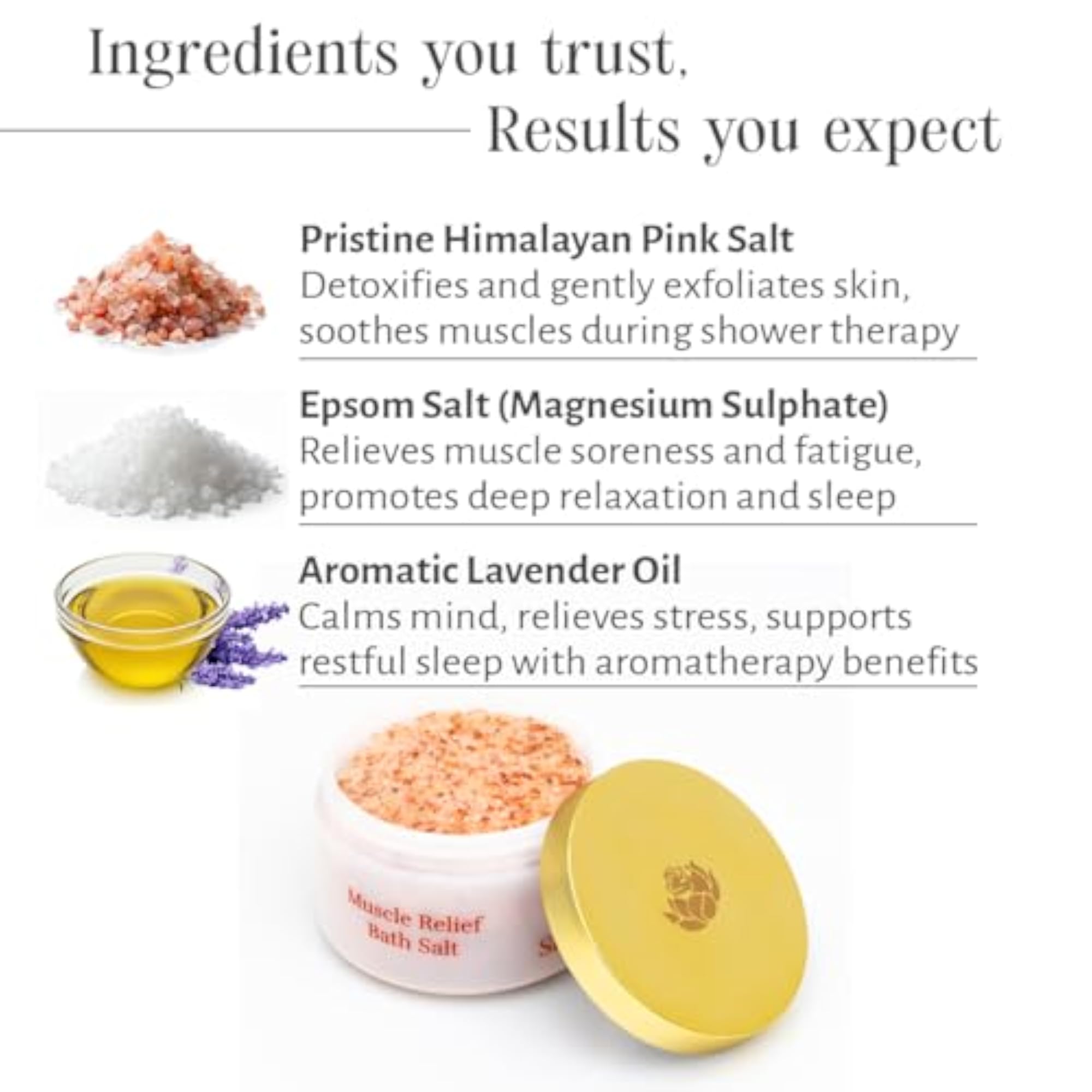 Muscle Relief Bath Salt with Himalayan Pink Salt and Lavender Oil