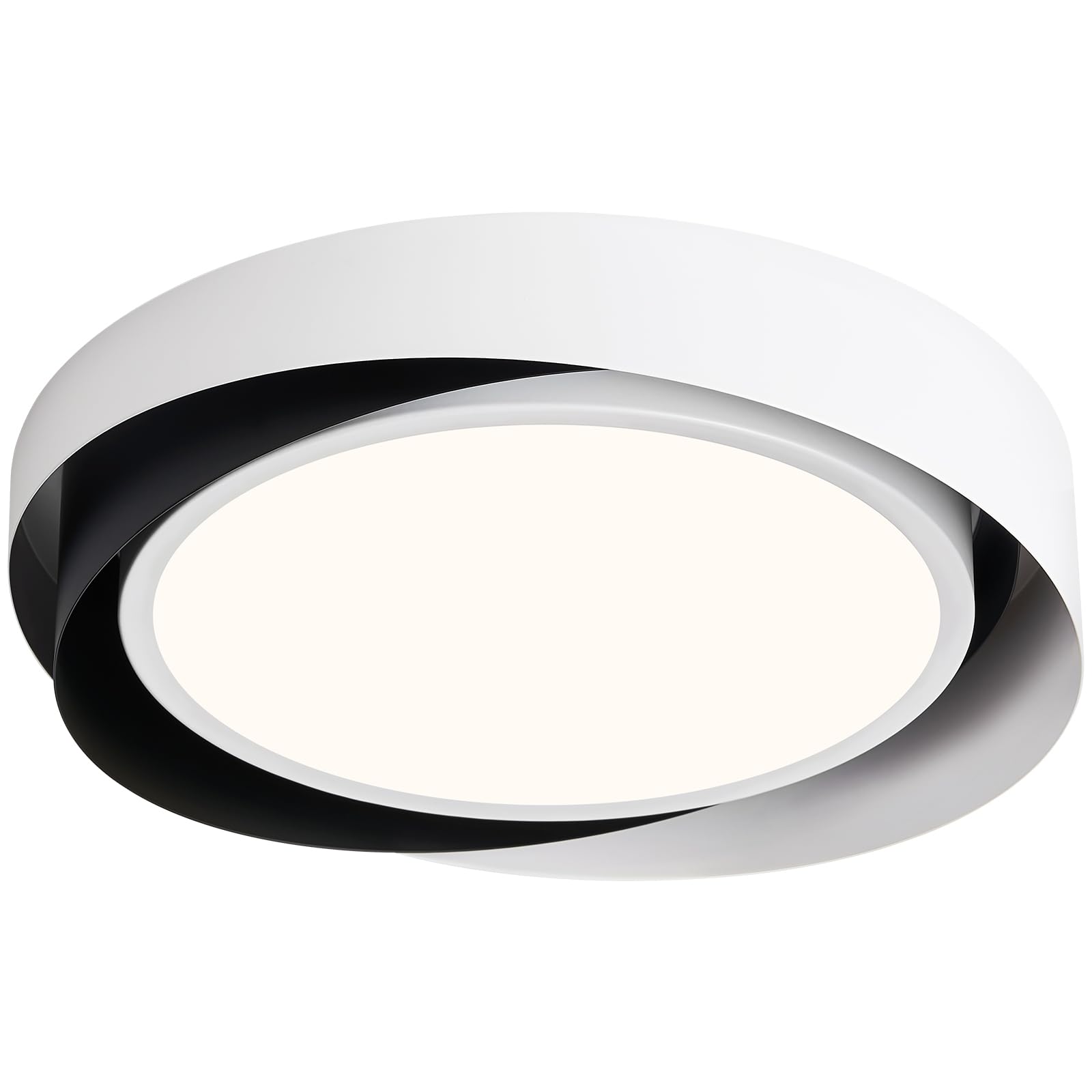 Photo 1 of Modern Flush Mount Ceiling Light, White 2 Rounds Ceiling Light, Minimalist Light Fixture for Bedroom Kitchen Bathroom Laundry Room Hallway (11.8in)