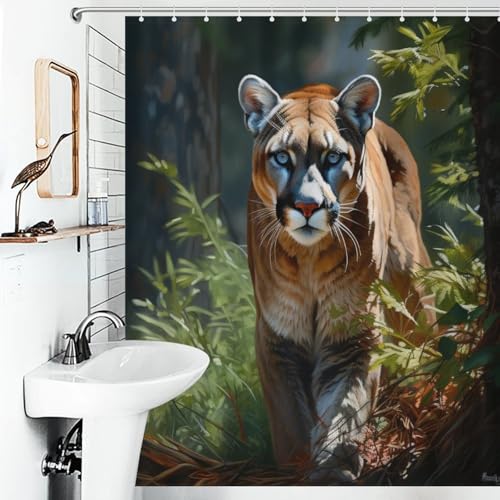 Rideau de douche en tissu lavable Puma polyester haut de gamme - 6