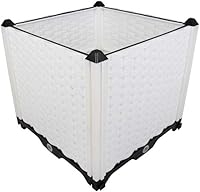 Vista 10 de Hershii Kits de cama elevada de jardín, contenedores rectangulares de plástico para plantas profundas, para interiores y exteriores, verduras, Blanco