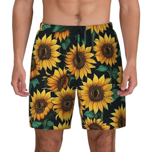 Short de bain homme tournesol léger anti-humidité : la solution respirante pour la plage