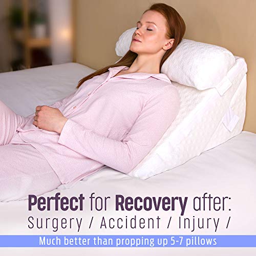 Flexicomfort FCWP001 Bed Wedge Pillow For Sleeping -Adjustable Post Surgery Pillow (7 In 1) -%100 Memory Foam -Head Support Cushion -Incline -Leg Elevation -Pregnancy thumb #2