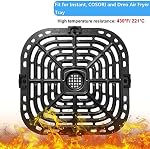 8PCS Air Fryer Rubber Feet for Instants Vortex Cosori Air Fryer Tray, Professional Air Fryer Rubber Bumper Replacement Parts, Rubber Tabs, Rubber Tips for Instants Air Fryers