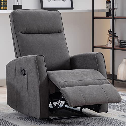 Ebello Manual Recliner Chair For Adult, Single Recliner Sofa Chair With Thick Seat Cushion, Breathable Fabric Reclining Chair For Living Room, Office, Bedroom, Gray #TOP6