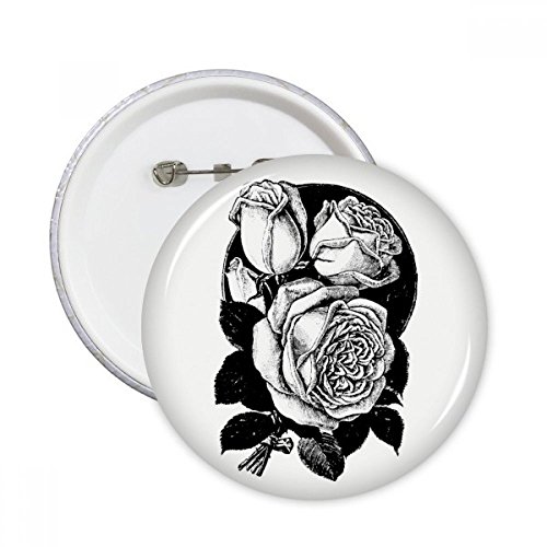 Badge fleur motif rose croquis, une idée cadeau originale pour customisation