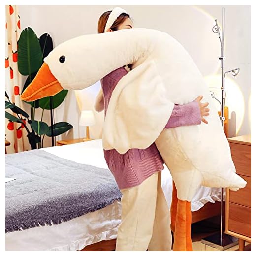 CottonStar Goose Stuffed Animal 75 Inch Plush Toy, 6 Foot Giant Duck Plush, Super Soft Huge Plushies Pillow Hugging, Gift for Kids and Friends, White
