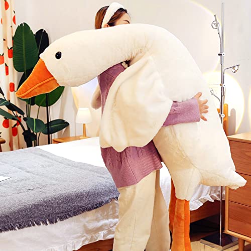 CottonStar Goose Stuffed Animal 75 Inch Plush Toy, 6 Foot Giant Duck Plush, Super Soft Huge Plushies Pillow Hugging, Gift for Kids and Friends, White by CottonStar - Used condition - US$74.02