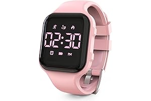 Kids Led Fitness Tracker Watch for Girls Kids, Waterproof Non-Bluetooth Pedometer Wristband