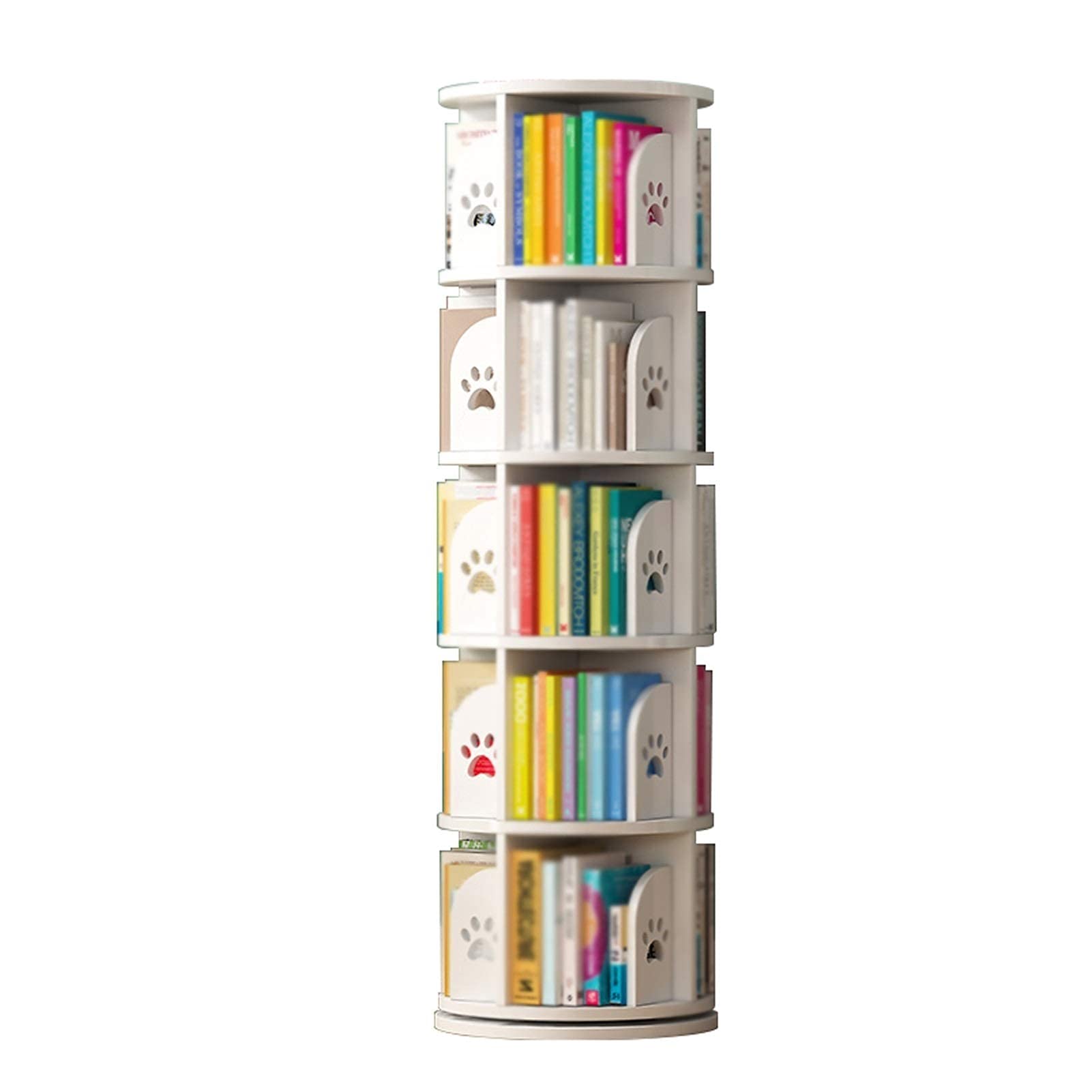 Libreria rotante a 360 gradi dal pavimento al soffitto libreria salvaspazio per libri illustrati per bambini bianco 39 x 159 cm