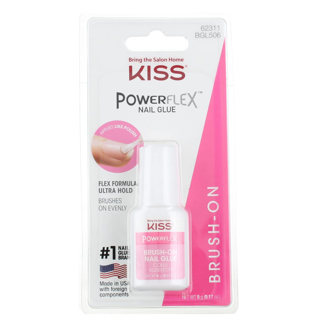 Kiss Powerflex Brush On Nail Glue 0.17 Ounce (Pack of 6) Amazon.in
