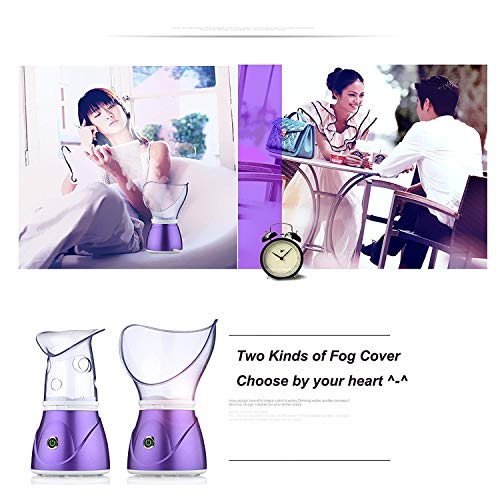 Facial Steamer - Hann Professional Sinus Steam Inhaler for Home Facial Warm Mist Humidifier Steamer, Bonus Stainless Steel Skin Kit and Cotton Towel (Pink)