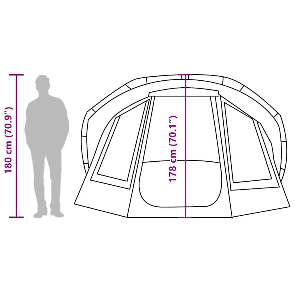 vidaXL Tienda de Pesca para 5 Personas Impermeable marrón, Tienda de campaña, Refugio de Pesca, Refugio de Camping, Tienda de Camping