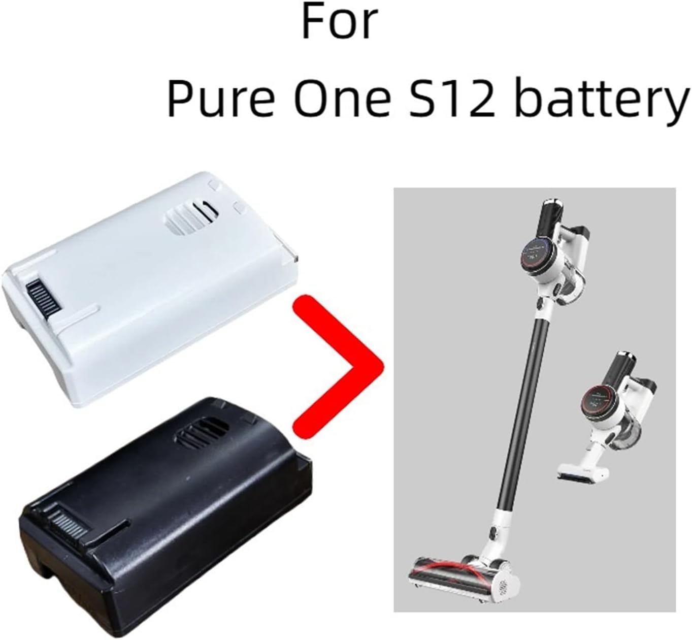 21.6V 2500mAh Replacement Battery. Compatible For Tineco Pure ONE S12/S12 Pro EX Series Cordless Vacuum Cleaner(White color)