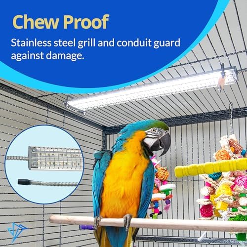 M&M Cage Company - Bird Cage Light for Soft Bill & Hook Bill Birds- Full Spectrum LED Pet Lamp (24" Hookbill Light) - 3