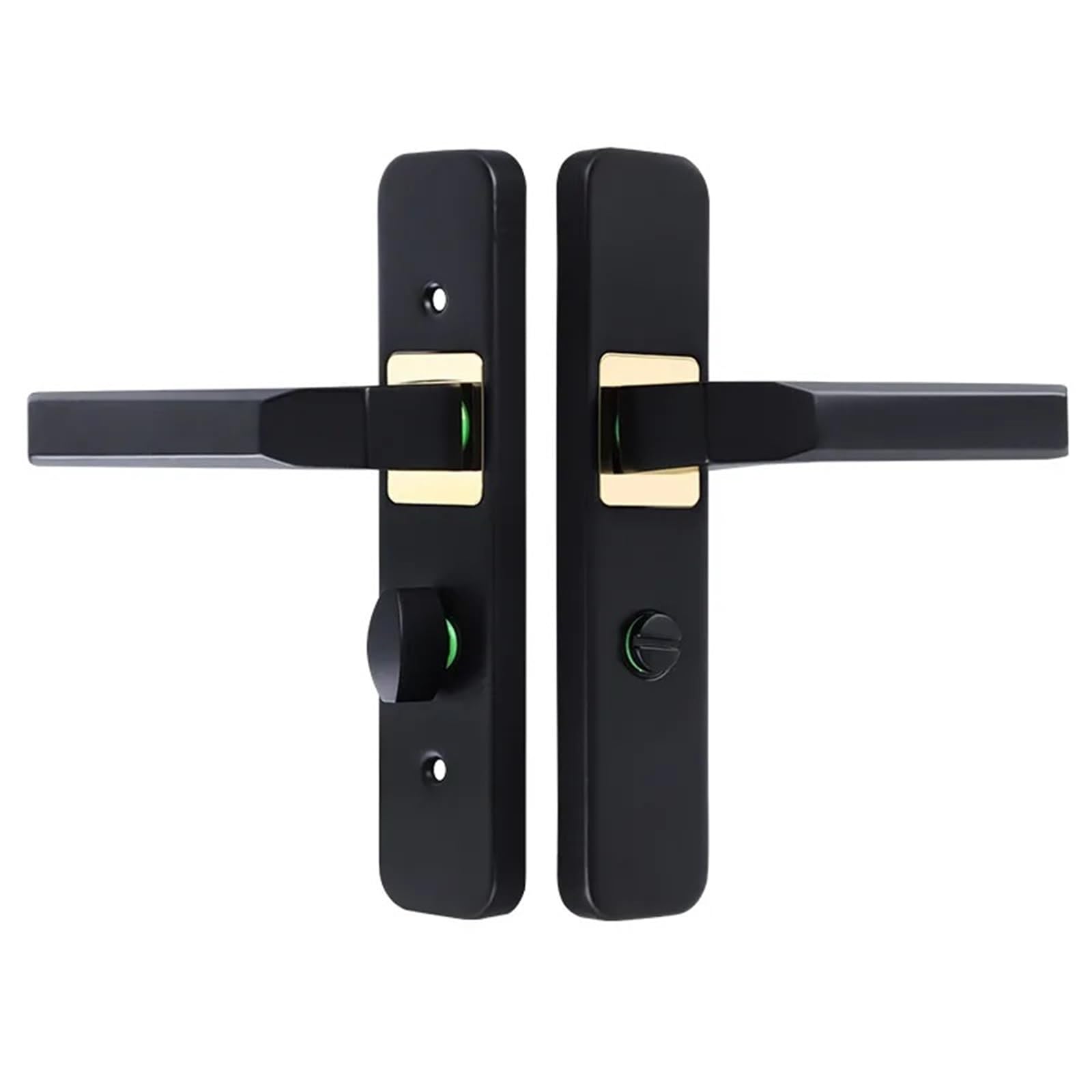 Cerradura de puerta de baño Cerradura de puerta de inodoro sin llave y con cerradura Cerradura de manija de lengüeta única de 110 orificios Negro
