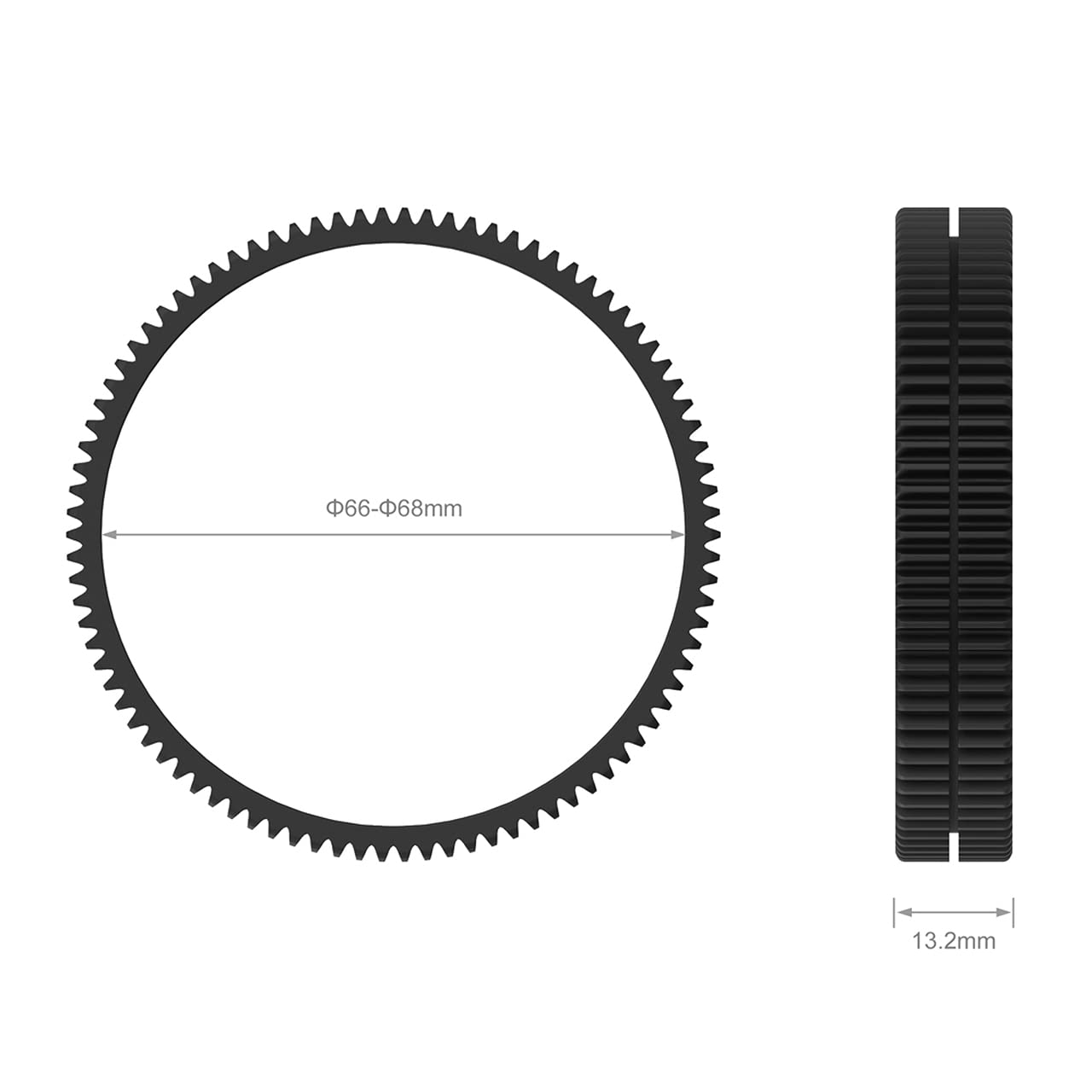 SMALLRIG Anello Dentata di Messa a Fuoco Senza Cuciture Φ66-Φ68mm Rotazione di 360° - 3292