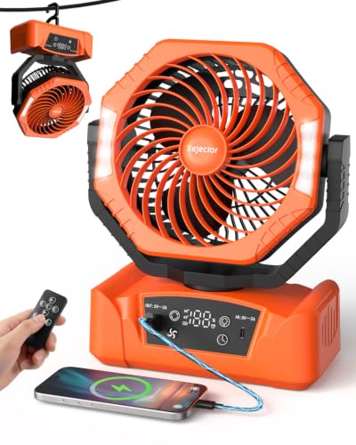 Camping Fan with 24,000mAh Rechargeable Battery and LED Display