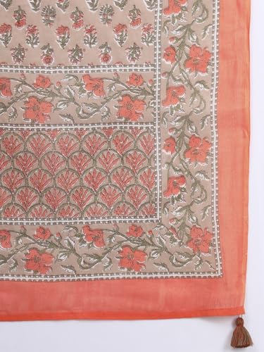 Image of Rapsodia Womens Cotton Jaipuri Printed & Embroidered Kurta with Dupatta and Pant Set