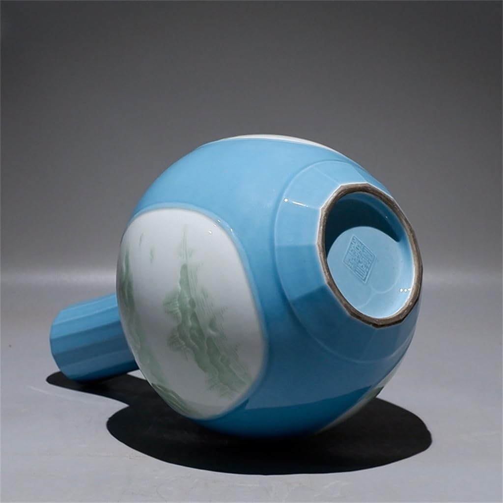 宋汝窯手製青釉支釘双龍尊瓶 景徳鎮 陶磁器