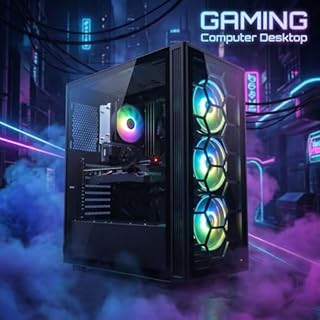 STGSivir PC Gaming Fisso, Computer Gaming, Ryzen 5 5500 fino a 4.2GHz，GeForce RTX 2060 Super 8GB，32GB DDR4 RAM，1TB SSD，WIFI 6, BT 5.0，ventole RGB x3 Windows11 Pro
