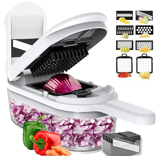 Basswood VEGETABLE CHOPPER 10-In-1, 8 Blade Vegetable Chopper,Cheese Grater, Vegetable Slicer cover