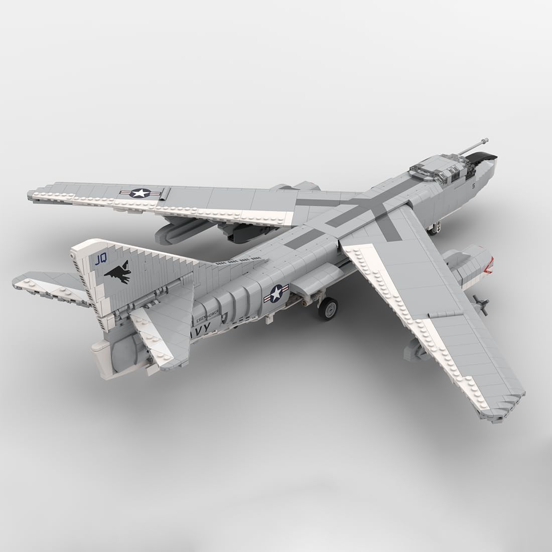 1/35 Scale Aircraft Military Model, MOC-151490 1/35 EA-3B SkyWarrior Strategic Bomber Building Blocks Set, Openable Cockpit, Foldable Landing Gear and Wings(2092PCS)