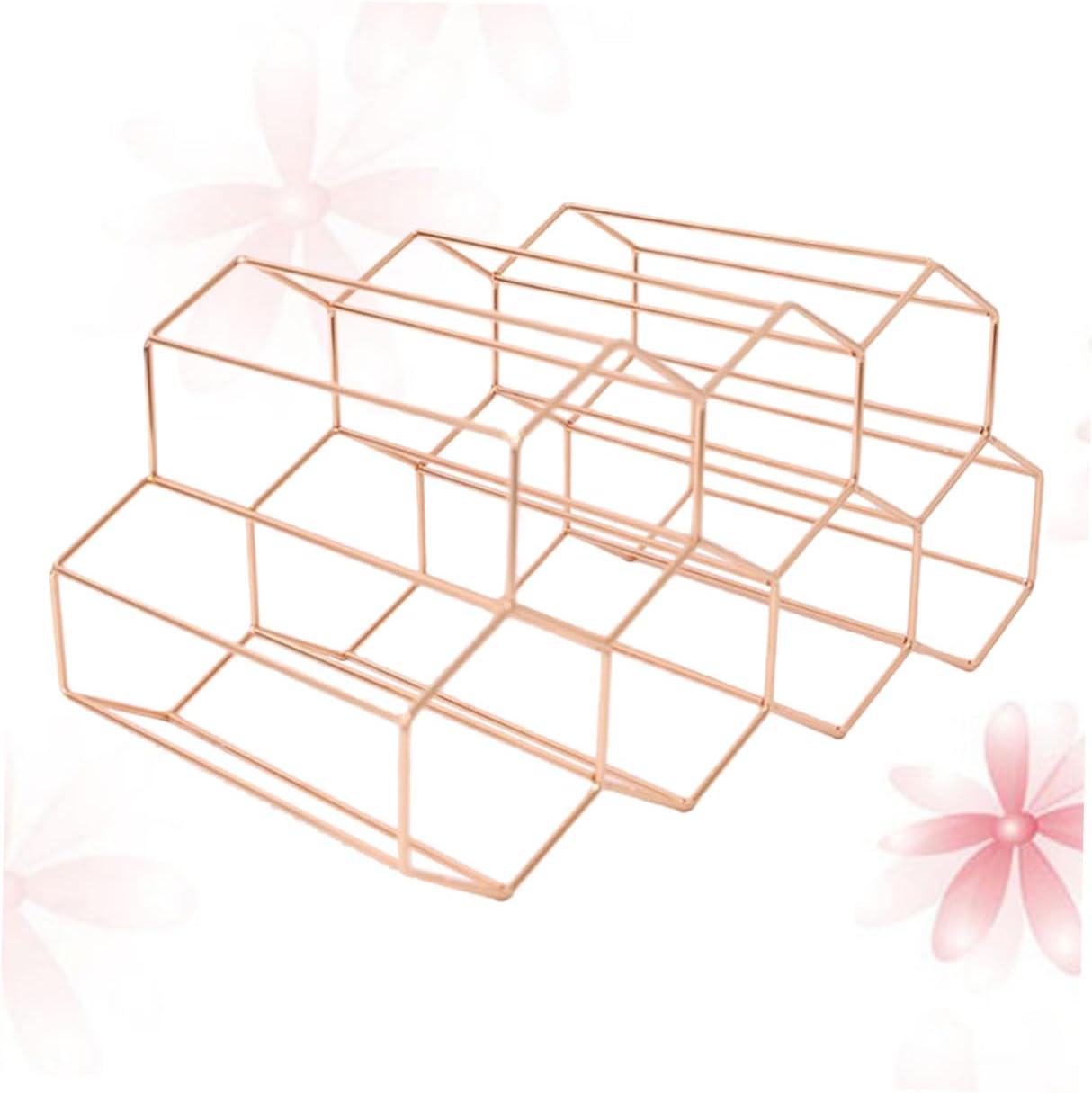 Angoily 7 Bottle Freestanding Wine Rack Iron Geometric Honeycomb Modular