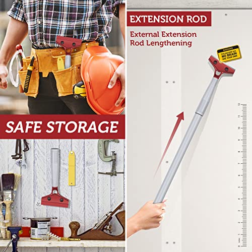 Razor Blade Scraper, 4-Inch Scraper Tool With 10Pcs Extra Metal Blades, Heavy Duty Floor Scraper With Long-Handle For Glass Stove Wood Window Floor Wall #TOP4