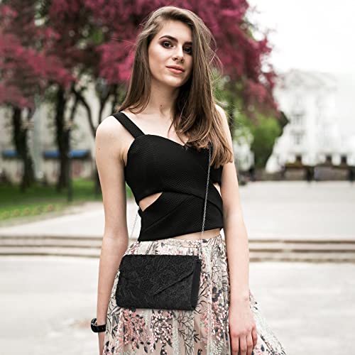 Image of UBORSE Evening Bag Lace Clutch Purse for Women Formal Elegant Envelope Wedding Party Cocktail Crossbody Shoulder Bag