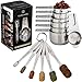 Measuring Cups and Spoons Set Includes 6 Measuring Spoons and 7 Measuring Cups in 18/8 Stainless Steel by Elated Home