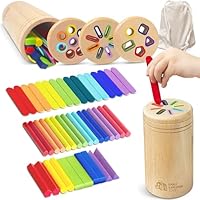 Wooden Montessori Baby Toddler Toys: 3 in 1 Learning Fine Motor Skills Juguetes, Educational Color Sorting Fidget Sensory Toys for Toddlers Boys Girls Gifts Object Permanence Cause and Effect