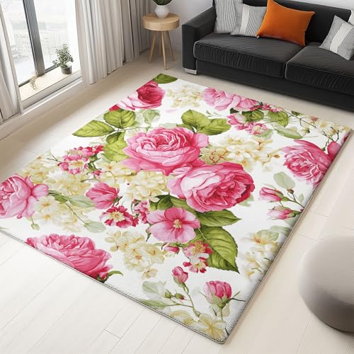 Tapis de salon rose moderne 180x240 tapis à poils courts