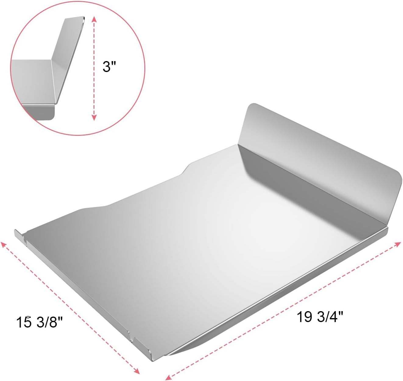 BAC506 Drip Pan Tray Replacement for Traeger Ironwood 650 Pellet Grills, Drip Pan Heat Baffle Compatible with Traeger KIT0438 Part, Stainless Steel Traeger Pellet Grill Assossories