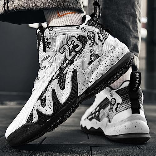 DHAEY High Top Outdoor Basketball Shoes for Men Women Lightweight Breathable School Shoes for Boys Fashionable Professional Outdoor Basketball Shoes (Color : Purple, Size : 6.5 Women/5 Men)4