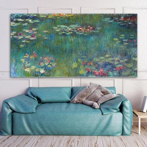 Art mural pour la decoration interieure Monet lotus sur toile - 2