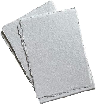 A6-400 GSM / 25 Sheets - Rough/Textured Drawing/Sketching Paper 4x6 inches - Handmade/Deckle Edge Paper Made from Virgin Egyptian Cotton - Off-White by Deckle Papers